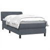 vidaXL Boxspringbett mit Matratze Dunkelgrau 90x220 cm Samt