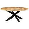 vidaXL Esstisch Rund 175x75 cm Raues Mangoholz