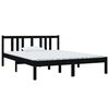 vidaXL Massivholzbett Schwarz 140x190 cm