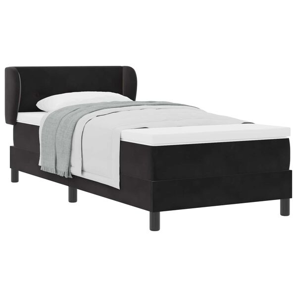 vidaXL Boxspringbett mit Matratze Schwarz 80 x 200 cm Samt