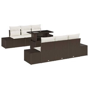 vidaXL Garten-Sofa-Set 7 stk. Braun und Creme