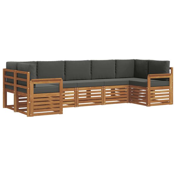vidaXL Ecksofa Set 7 pcs Natur und Anthrazit Massivholz Akazie