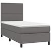 vidaXL Boxspringbett mit Matratze & LED Grau 100x200 cm Kunstleder
