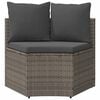 vidaXL Sofa Set 2 pcs Grau Massives Akazienholz und Poly Rattan