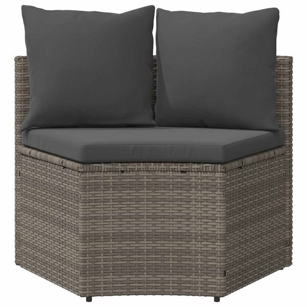 vidaXL Sofa Set 2 pcs Grau Massives Akazienholz und Poly Rattan