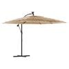 vidaXL Sonnenschirm mit LED und Stahlmast Braun 246x246x230 cm