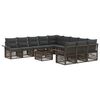 vidaXL Gartensofa-set 12 pcs Grau Poly-Rattan