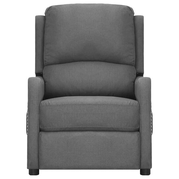 vidaXL Massagesessel mit Aufstehhilfe Hellgrau Stoff