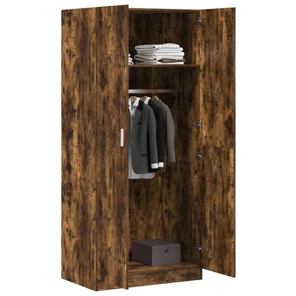 vidaXL Kleiderschrank R&auml;uchereiche 80x52x180 cm Holzwerkstoff