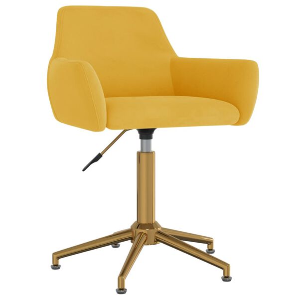 vidaXL Esszimmerst&uuml;hle 2 Stk. Drehbar Gelb Samt