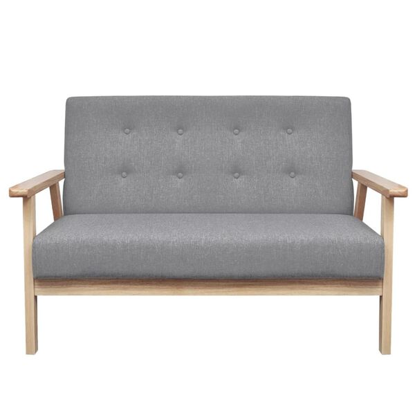 vidaXL 2-Sitzer-Sofa Stoff Hellgrau