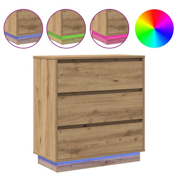 vidaXL Nachttisch Artisan-Eiche 71 x 34,5 x 75 cm Holzwerkstoff