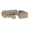 vidaXL Gartensofa-set mit Kissen 17 pcs Beige und Hellgrau Poly-Rattan