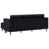 vidaXL L-förmiges Sofa 3-Sitzer Kunstleder Schwarz