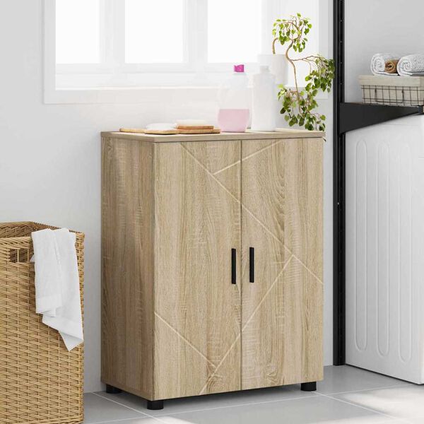 vidaXL Badezimmerschrank mit Speicher Sonoma-Eiche 60 x 35 x 80 cm