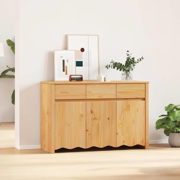 vidaXL Sideboard Drammen Eiche 114 x 43 x 75.5 cm Massivholz Kiefer