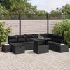 vidaXL Garten-Sofa-Set 11 pcs Schwarz Poly Rattan