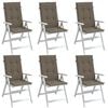 vidaXL Hochlehner-Auflagen 6 Stk. Melange Taupe 120x50x4 cm Stoff