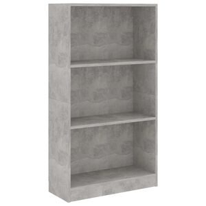 vidaXL B&uuml;cherregal 3 F&auml;cher Betongrau 60x24x109 cm Holzwerkstoff