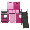 vidaXL Kinder-Etagenbett Schwarz und Pink 99,5 x 190 cm Metall
