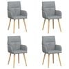 vidaXL Esszimmerst&uuml;hle 4 Stk. Stoff Hellgrau 60 x 56 x 96 cm