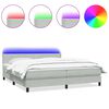 vidaXL Boxspringbett mit Matratze & LED Hellgrau 200x210 cm Samt