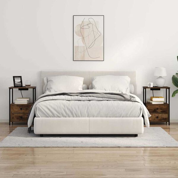 vidaXL Nachttisch Ger&auml;ucherte Eiche 40 x 31 x 60 cm Holzwerkstoff