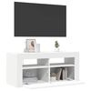 vidaXL TV-Schrank mit LED-Leuchten Wei&szlig; 90x35x40 cm