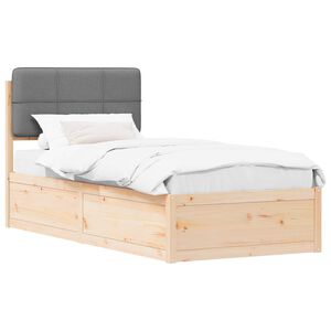 vidaXL Bettgestell mit gepolstertem Kopfteil Hellgrau 100 x 200 cm