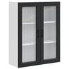 vidaXL Wandglas-Schrank PORTO Schwarz 80 x 31 x 100 cm Holzwerkstoff