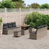 vidaXL Garten-Sofa-Set mit Speicher 9 pcs Grau Poly Rattan