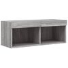 vidaXL TV-Schrank mit LED-Leuchten Grau Sonoma 80x30x30 cm