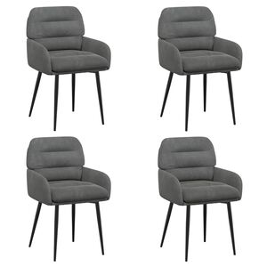 vidaXL Esszimmerst&uuml;hle 4 stk. Samt Dunkelgrau 59 x 59,5 x 90 cm
