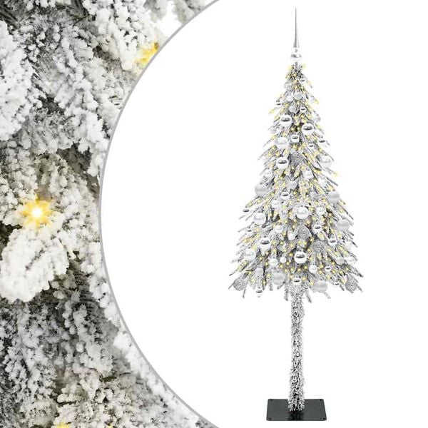 vidaXL Weihnachtsbaum mit 300 LEDs Weiß 180 cm PE und Stahl