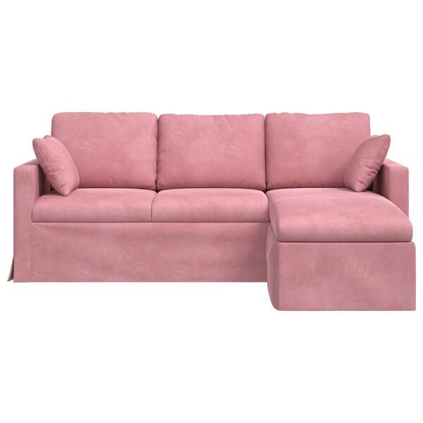 vidaXL Sofa Rosa Gesamtabmessungen: 198 x 134 x 80 cm (B x T x H) Samt