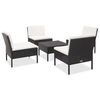 vidaXL 5-tlg. Garten-Sofagarnitur mit Auflagen Poly Rattan Schwarz