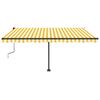 vidaXL Markise Manuell Einziehbar mit LED 450x350 cm Gelb und Wei&szlig;