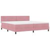 vidaXL LED Boxspringbett mit Kopfteil Rosa 200 x 200 cm Samt