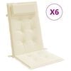 vidaXL Hochlehner-Auflagen 6 Stk. Creme Oxford-Gewebe