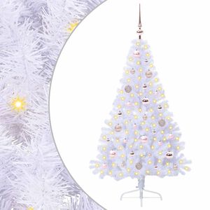 vidaXL K&uuml;nstlicher Weihnachtsbaum Wei&szlig; 150 cm PVC und Stahl