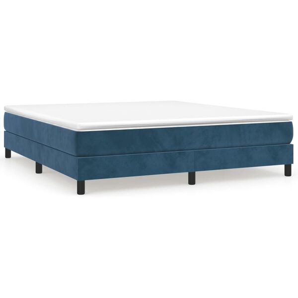 vidaXL Boxspringbettgestell Dunkelblau 160x200 cm Samt