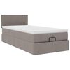 vidaXL Ottoman-Bett mit Matratze Taupe 80x200 cm Stoff