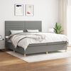 vidaXL Boxspringbett mit Matratze Dunkelgrau 200x200 cm Stoff