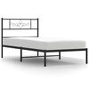 vidaXL Bettgestell mit Kopfteil Metall Schwarz 100x200 cm
