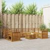 vidaXL Sofagarnituren 10 pcs Natur Massivholz Akazie