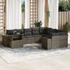 vidaXL 10-tlg. Garten-Sofagarnitur mit Kissen Grau Poly Rattan