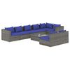 vidaXL 9-tlg. Garten-Lounge-Set mit Kissen Grau Poly Rattan