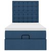 vidaXL Ottoman-Bett mit Matratze & LEDs Blau 80x200 cm Stoff