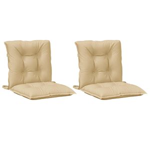 vidaXL Niedriglehner-Auflagen 2 Stk. Melange Beige 100x50x7 cm Stoff