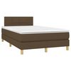 vidaXL Boxspringbett mit Matratze & LED Dunkelbraun 120x200 cm Stoff